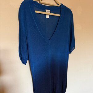 Chico's Rayon Blue Top, Size 3